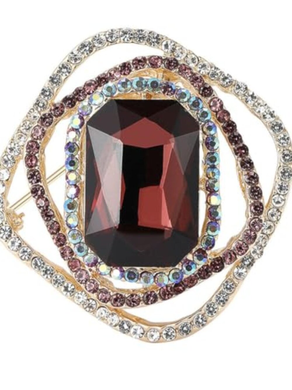 Elegant Austrian Crystal Square Brooch Pin for Women